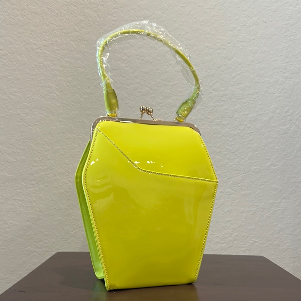 Tatyana Lime Green To Die For coffin shaped Handbag